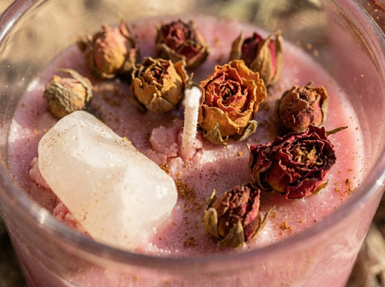 Bougie Artisanale Rose & Lait de Chamelle - Harmonie & Douceur - Essences Agape 22211118