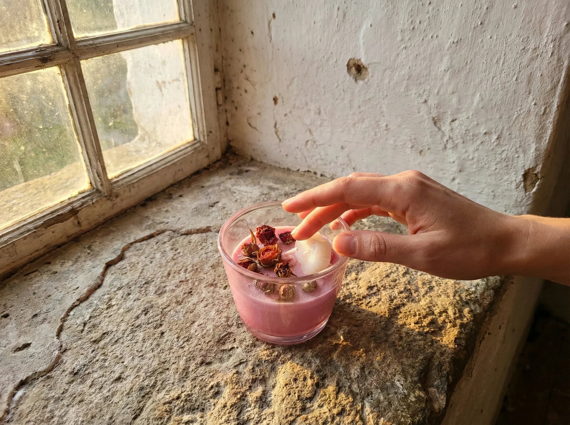 Bougie Artisanale Rose & Lait de Chamelle - Harmonie & Douceur - Essences Agape 17957230