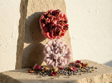 Bougie Artisanale Rose & Lavande - Sérénité & Paix Royale - Essences Agape 84594300