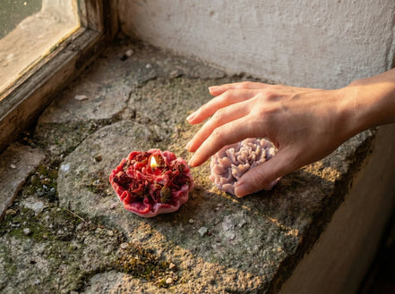 Bougie Artisanale Rose & Lavande - Sérénité & Paix Royale - Essences Agape 63887303