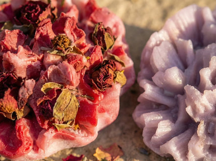 Bougie Artisanale Rose & Lavande - Sérénité & Paix Royale - Essences Agape 53351963