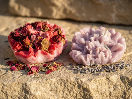 Bougie Artisanale Rose & Lavande - Sérénité & Paix Royale - Essences Agape 7091667