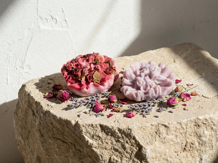 Bougie Artisanale Rose & Lavande - Sérénité & Paix Royale - Essences Agape 69346768