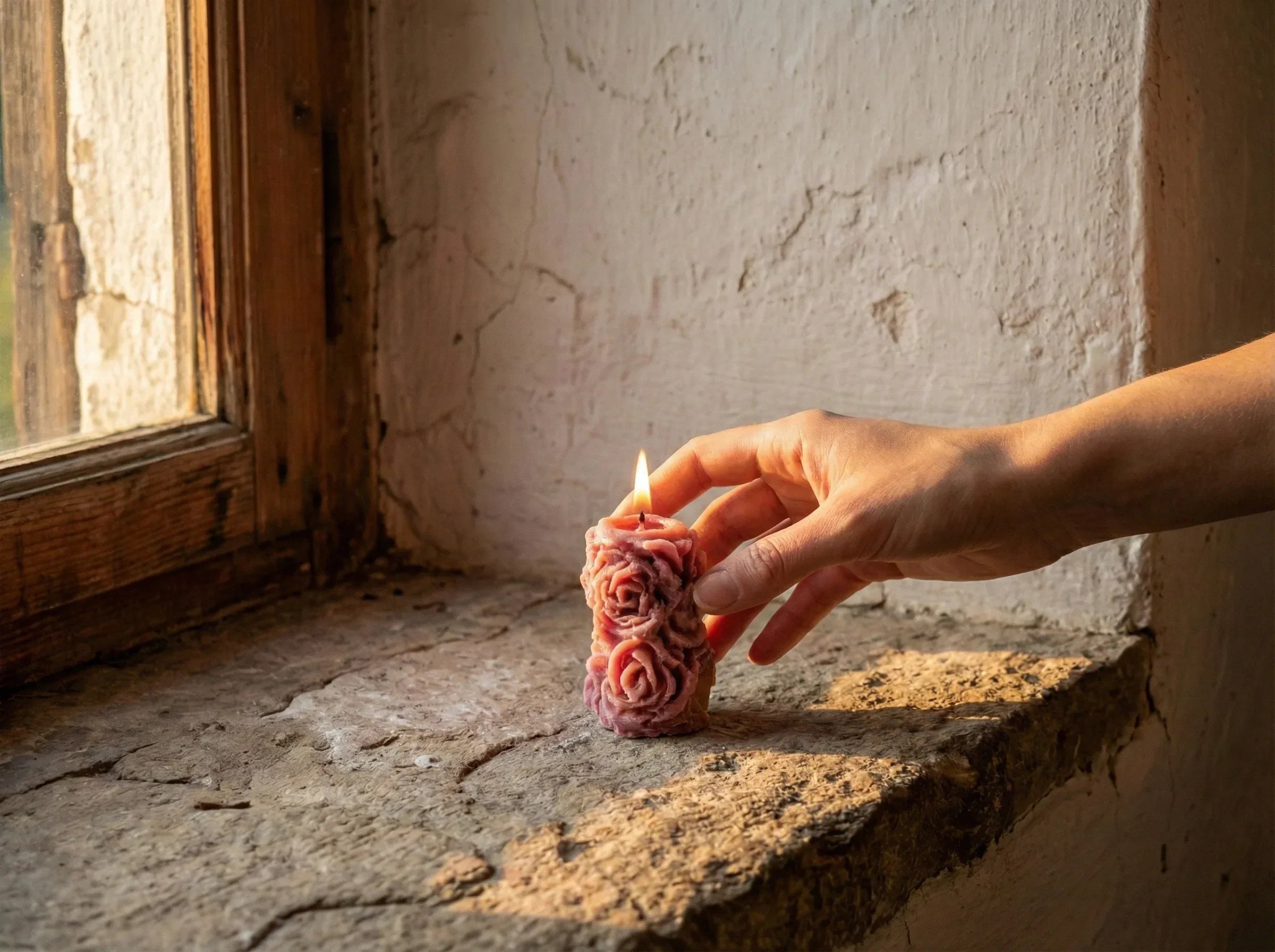 Bougie Artisanale Rose & Musc - Harmonie & Douceur - Essences Agape 15599831