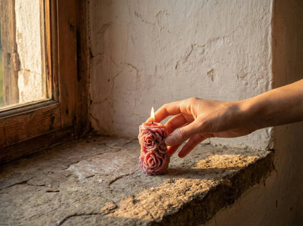 Bougie Artisanale Rose & Musc - Harmonie & Douceur - Essences Agape 15599831