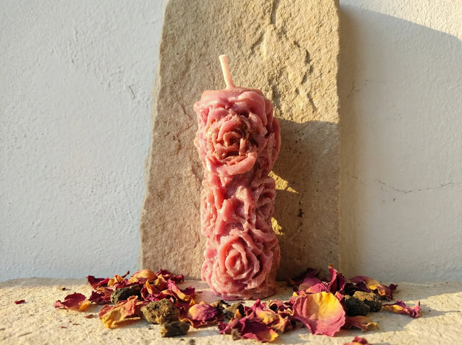 Bougie Artisanale Rose & Musc - Harmonie & Douceur - Essences Agape 15687690