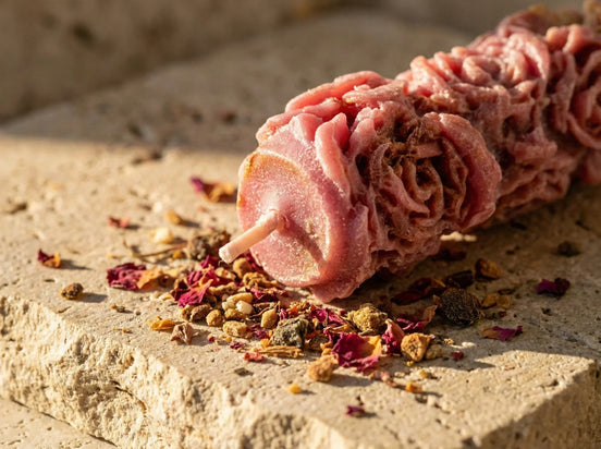 Bougie Artisanale Rose & Musc - Harmonie & Douceur - Essences Agape 3895881