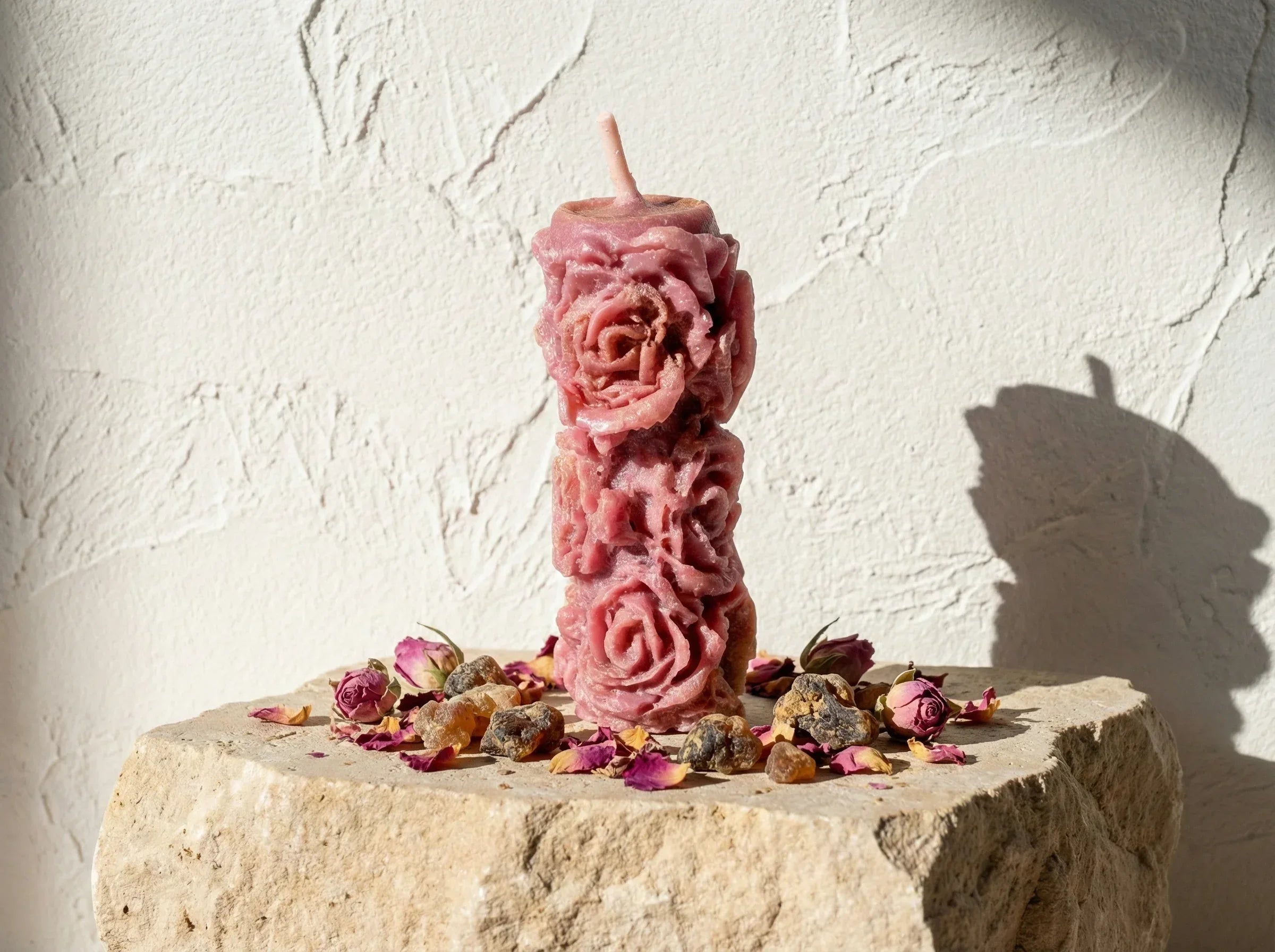 Bougie Artisanale Rose & Musc - Harmonie & Douceur - Essences Agape 47508733