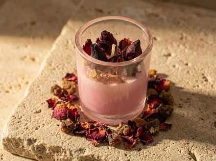 Bougie Artisanale Rose & Myrrhe - Douceur Sacrée - Essences Agape 61378420