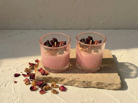 Bougie Artisanale Rose & Myrrhe - Douceur Sacrée - Essences Agape 93296214