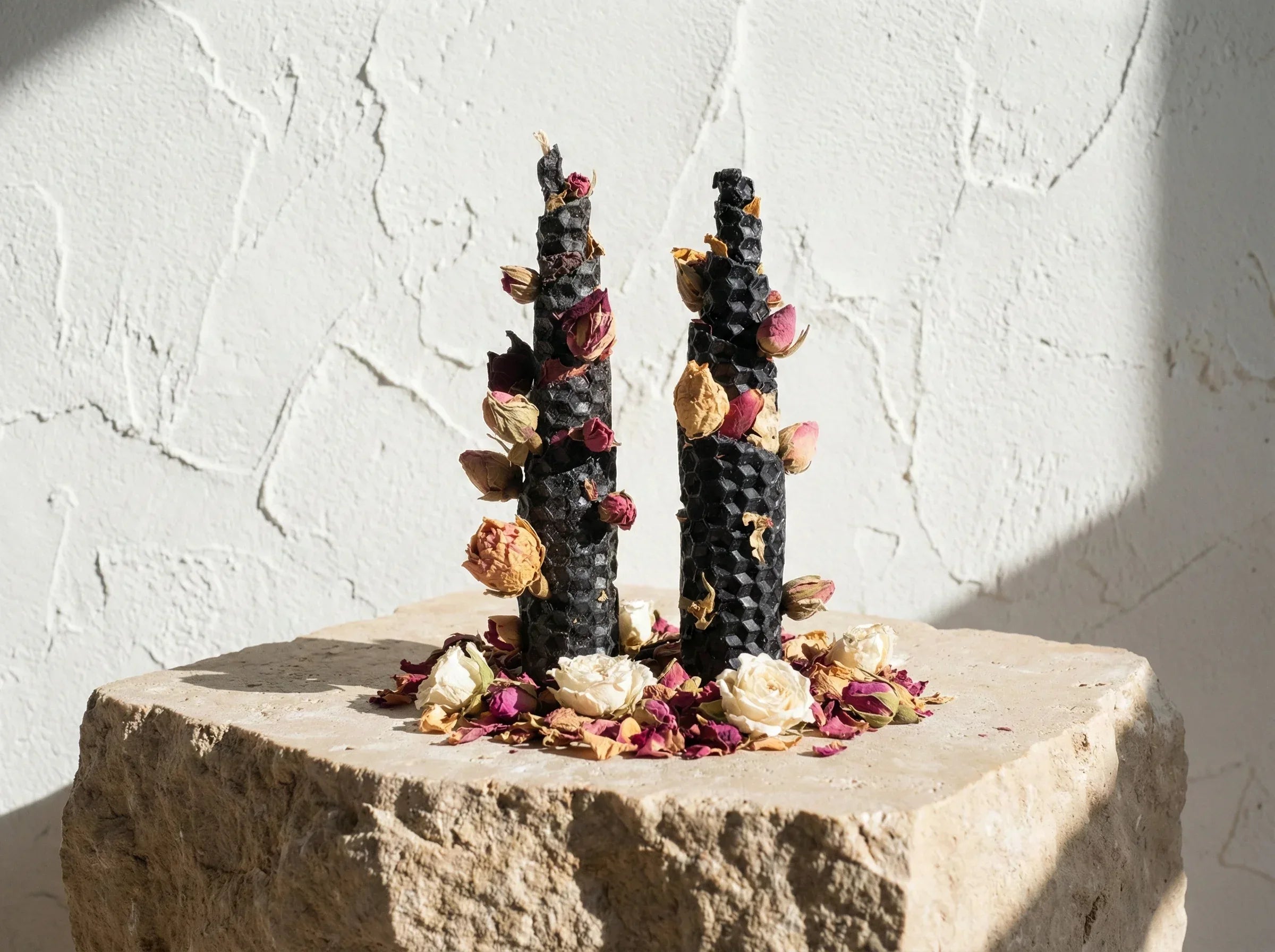 Bougie Artisanale Rose & Rock Rose - Amour Sauvage & Paix - Essences Agape 11568432