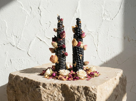 Bougie Artisanale Rose & Rock Rose - Amour Sauvage & Paix - Essences Agape 11568432