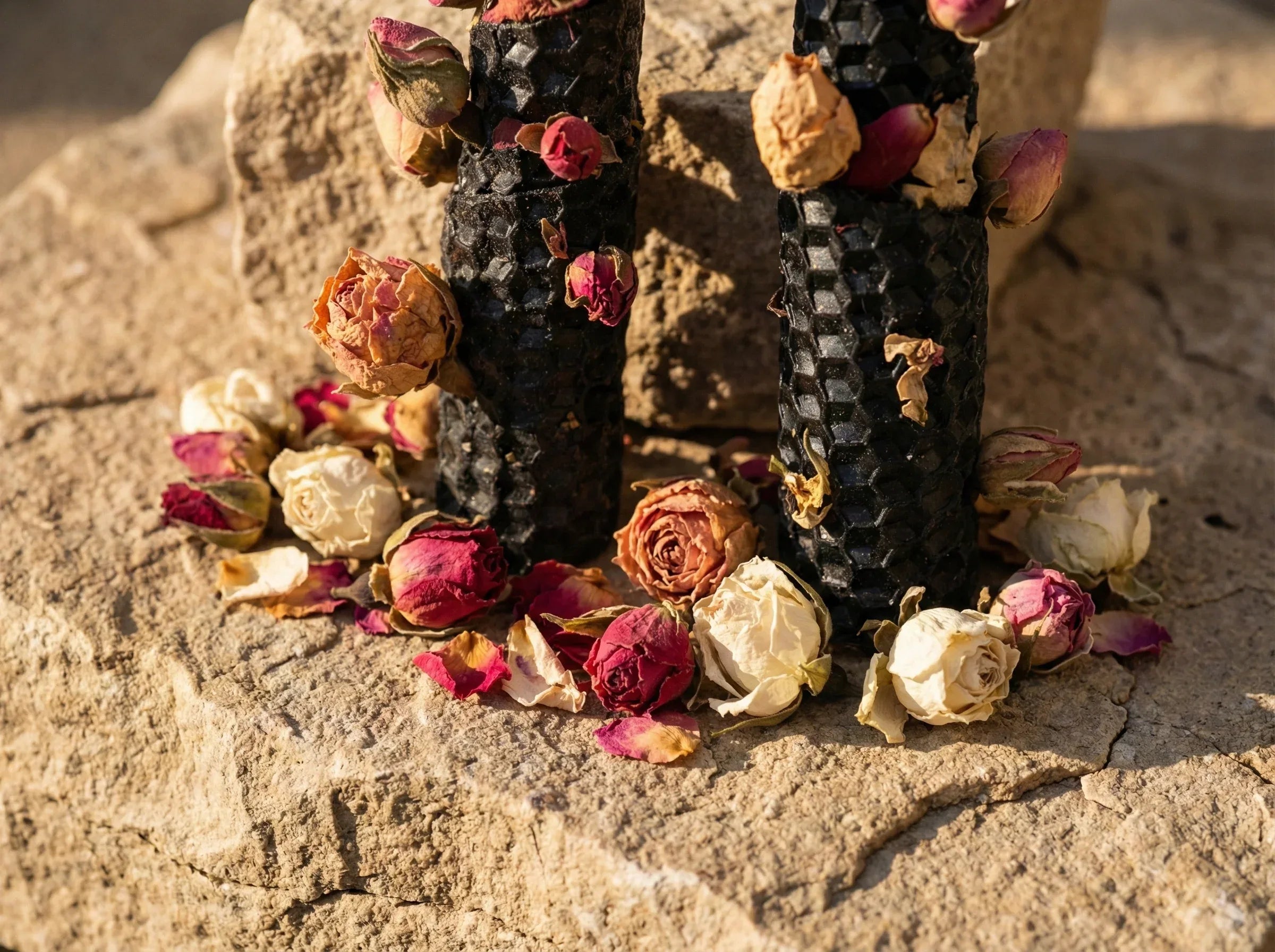 Bougie Artisanale Rose & Rock Rose - Amour Sauvage & Paix - Essences Agape 14603334