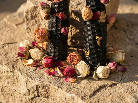 Bougie Artisanale Rose & Rock Rose - Amour Sauvage & Paix - Essences Agape 14603334