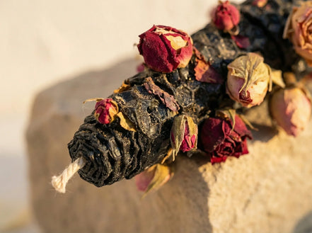 Bougie Artisanale Rose & Rock Rose - Amour Sauvage & Paix - Essences Agape 31837366