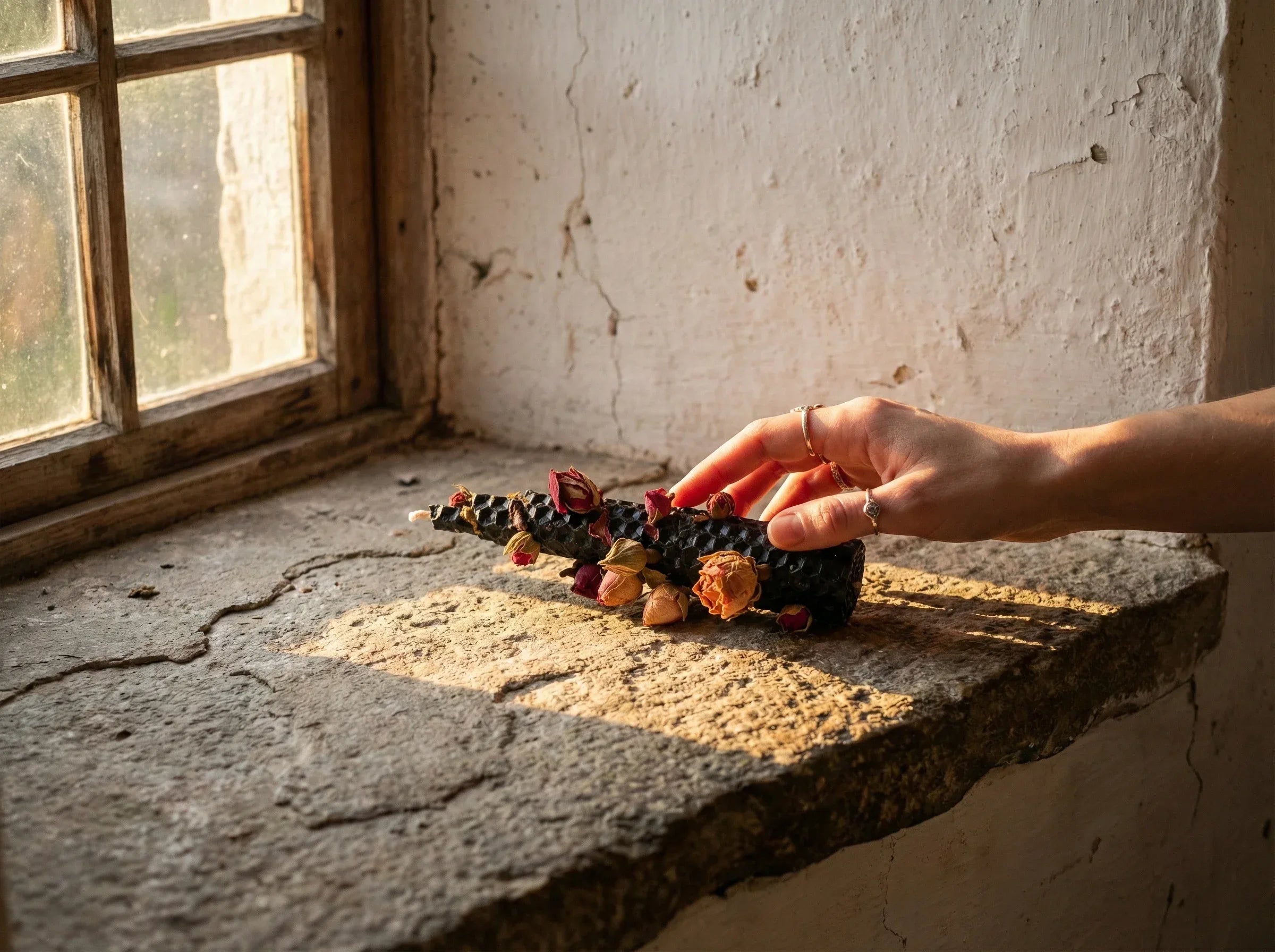 Bougie Artisanale Rose & Rock Rose - Amour Sauvage & Paix - Essences Agape 51156220