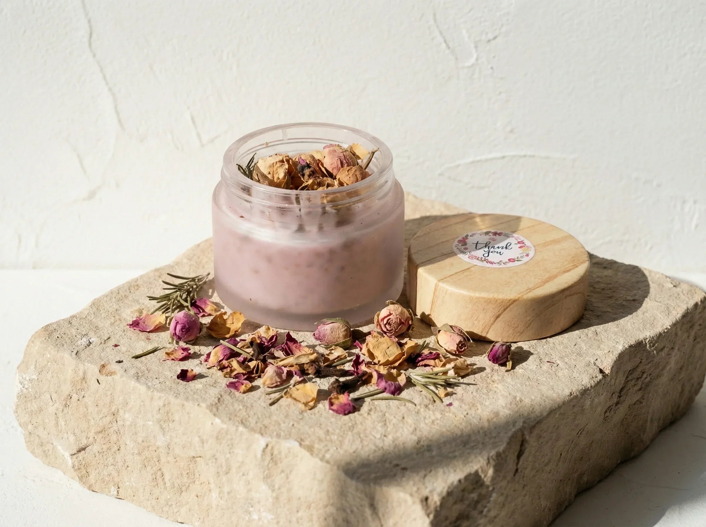 Bougie Artisanale Rose & Romarin - Clarté & Douceur - Essences Agape 56041954