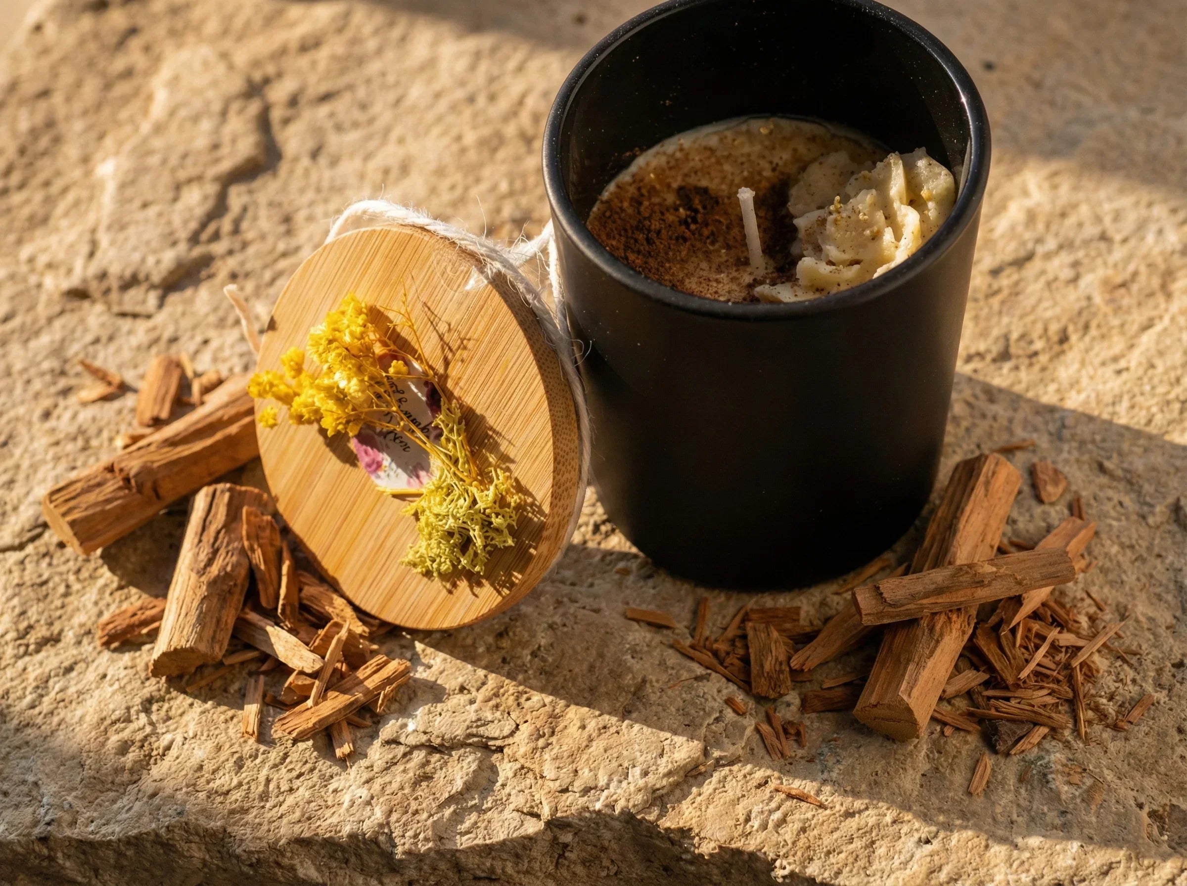 Bougie Artisanale Santal - Ancrage Profond & Sérénité - Essences Agape 36923576