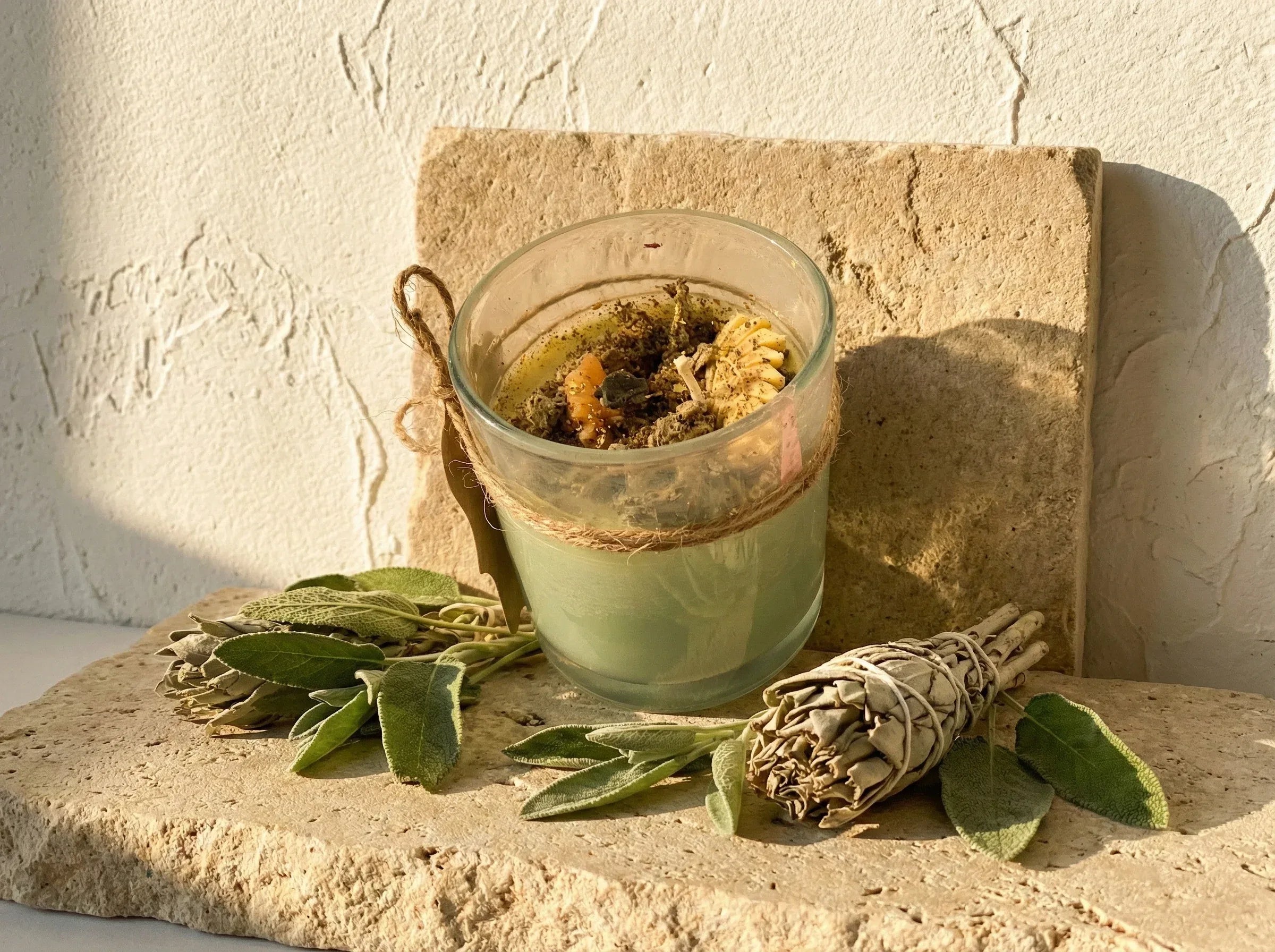 Bougie Artisanale Sauge - Purification & Clarté Mentale - Essences Agape 61535296