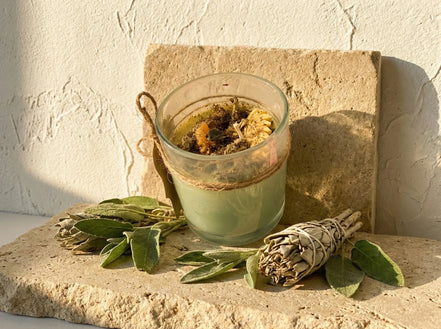 Bougie Artisanale Sauge - Purification & Clarté Mentale - Essences Agape 61535296