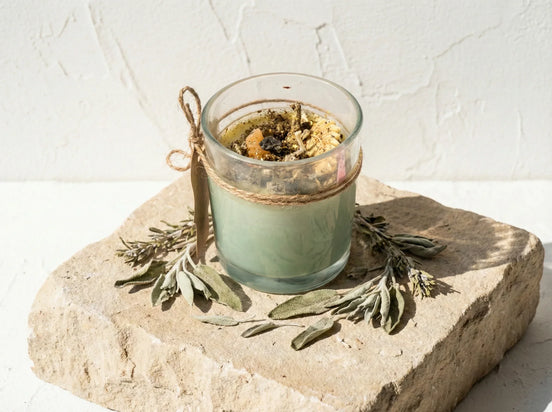 Bougie Artisanale Sauge - Purification & Clarté Mentale - Essences Agape 75973301