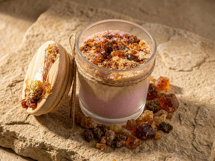 Bougie Artisanale de sable Myrrhe & Ambre - Ancrage & Méditation - Essences Agape 29554593