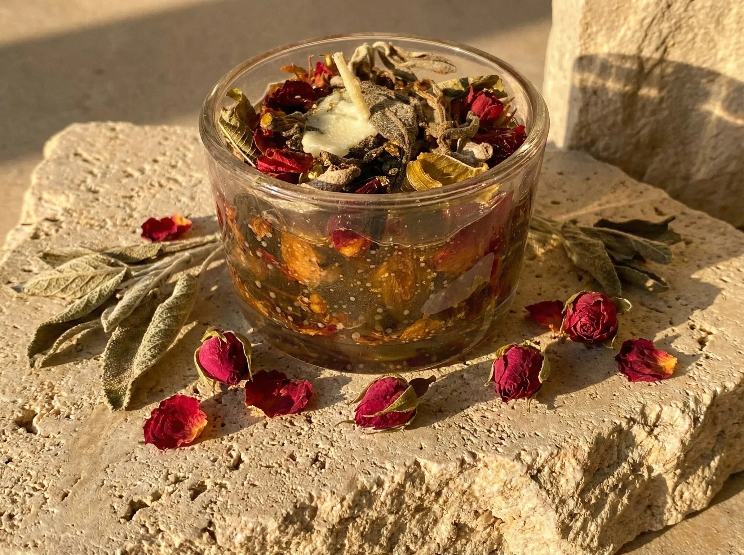 Bougie Bio Gel Sauge & Rose - Éveil & Clarté Cristalline - Essences Agape 82815202