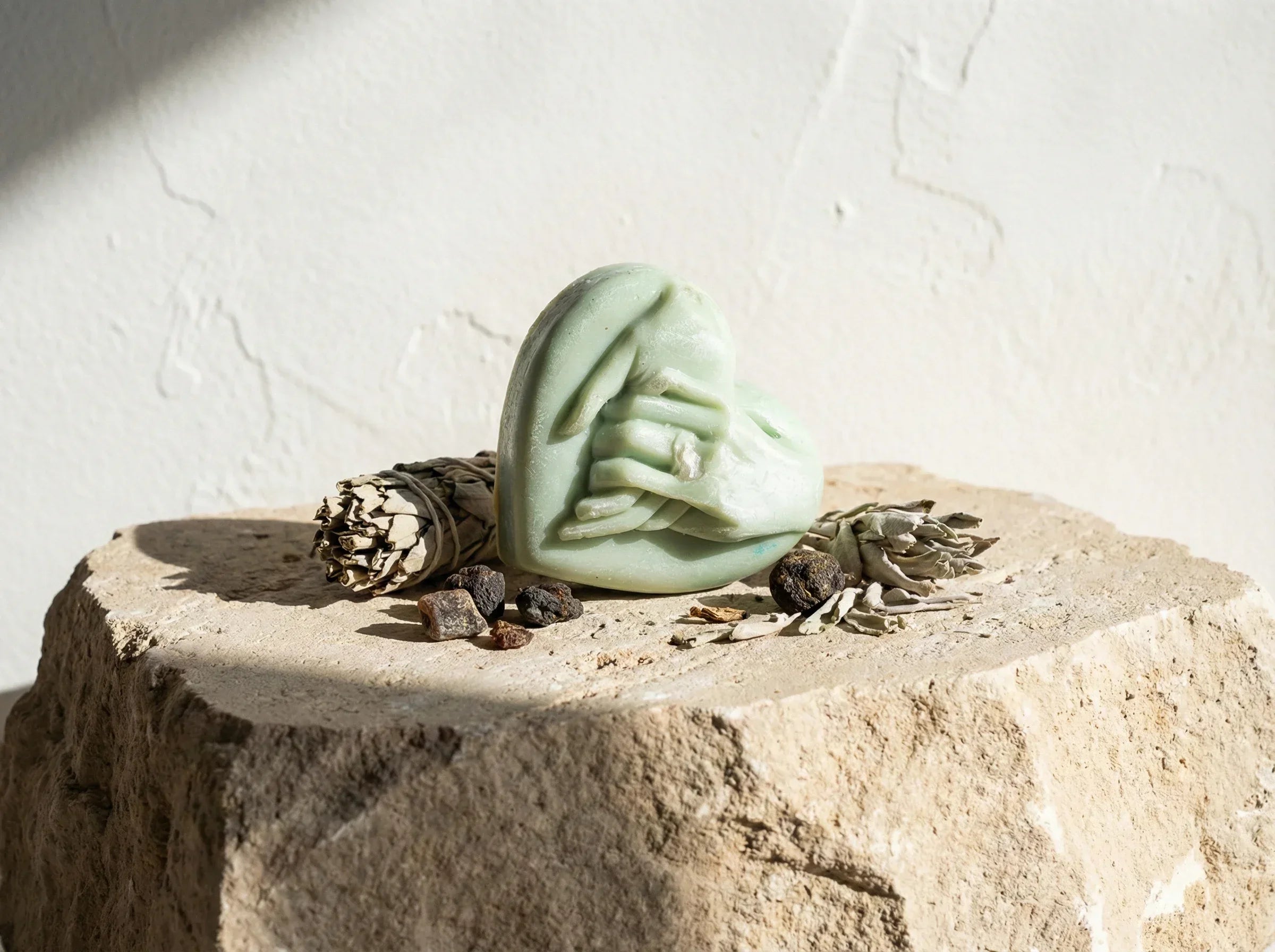 Bougie Cœur Sauge & Musc - Paix du Cœur & Protection - Essences Agape 30709633