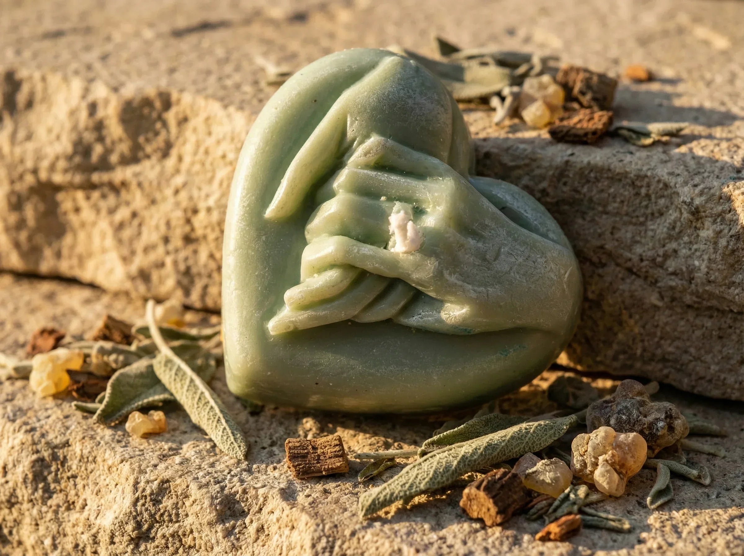 Bougie Cœur Sauge & Musc - Paix du Cœur & Protection - Essences Agape 83361310