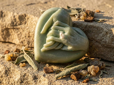 Bougie Cœur Sauge & Musc - Paix du Cœur & Protection - Essences Agape 83361310