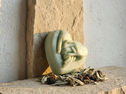 Bougie Cœur Sauge & Musc - Paix du Cœur & Protection - Essences Agape 41645354