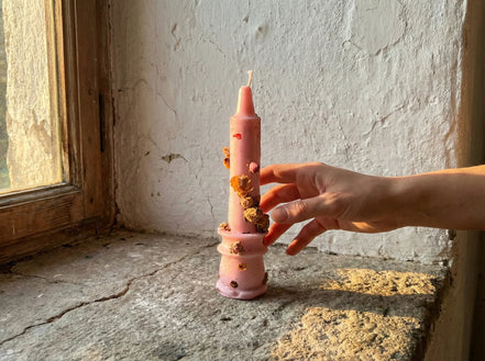 Bougie Chandelier Rose & Coton - Harmonie & Douceur - Essences Agape 81204983