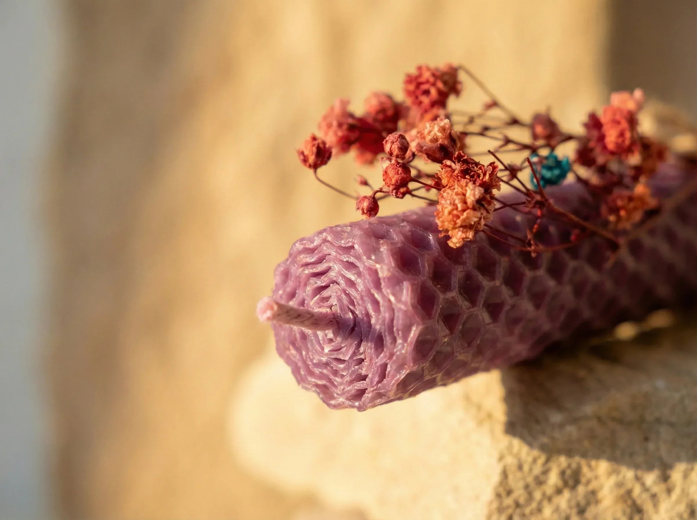 Bougie Cire d'Abeille Bio Rose & Ambre - Amour & Harmonie - Essences Agape 27076762