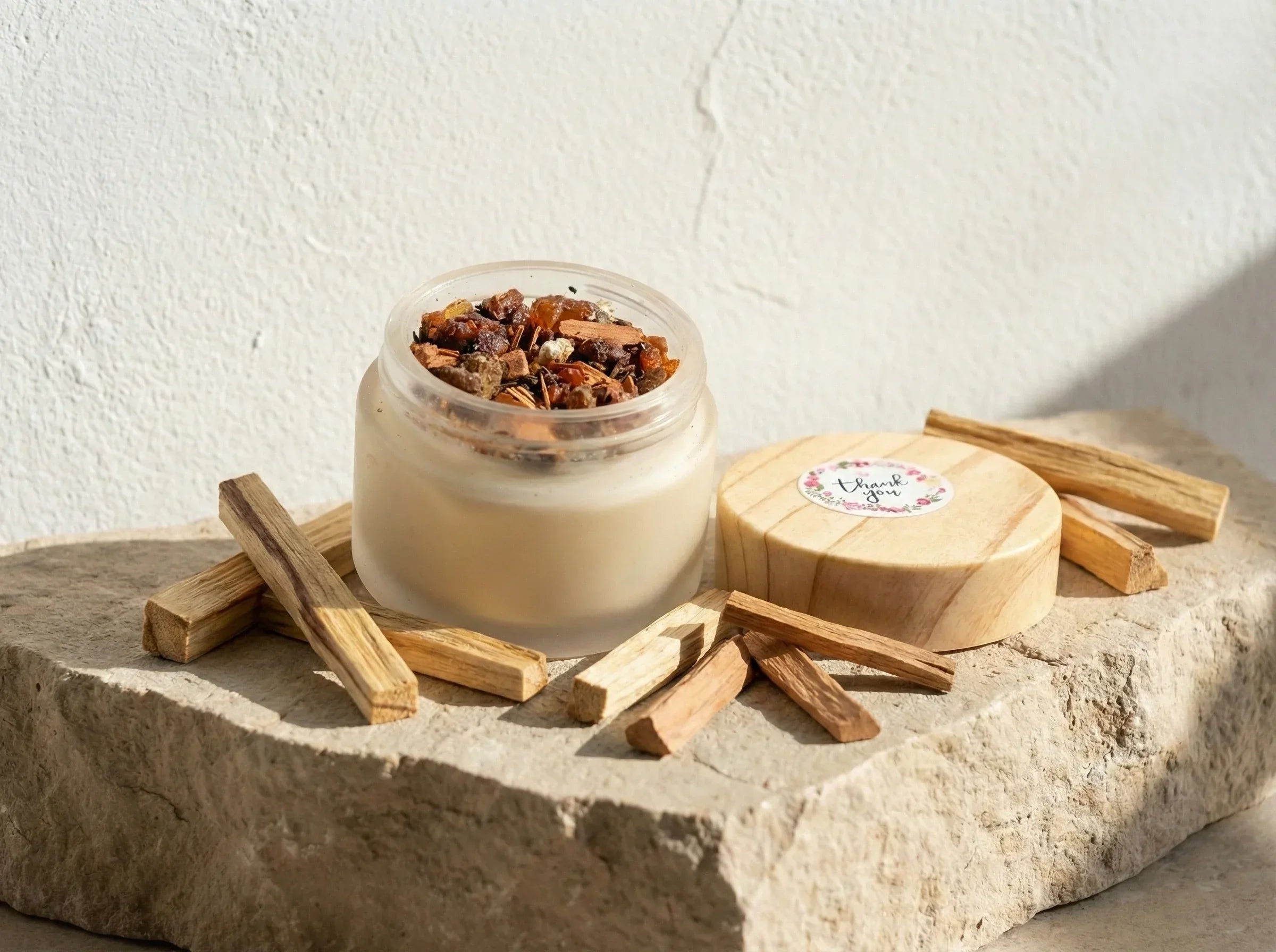 Bougie Cire de Soja Bio Palo Santo & Santal - Ancrage Profond - Essences Agape 29888867