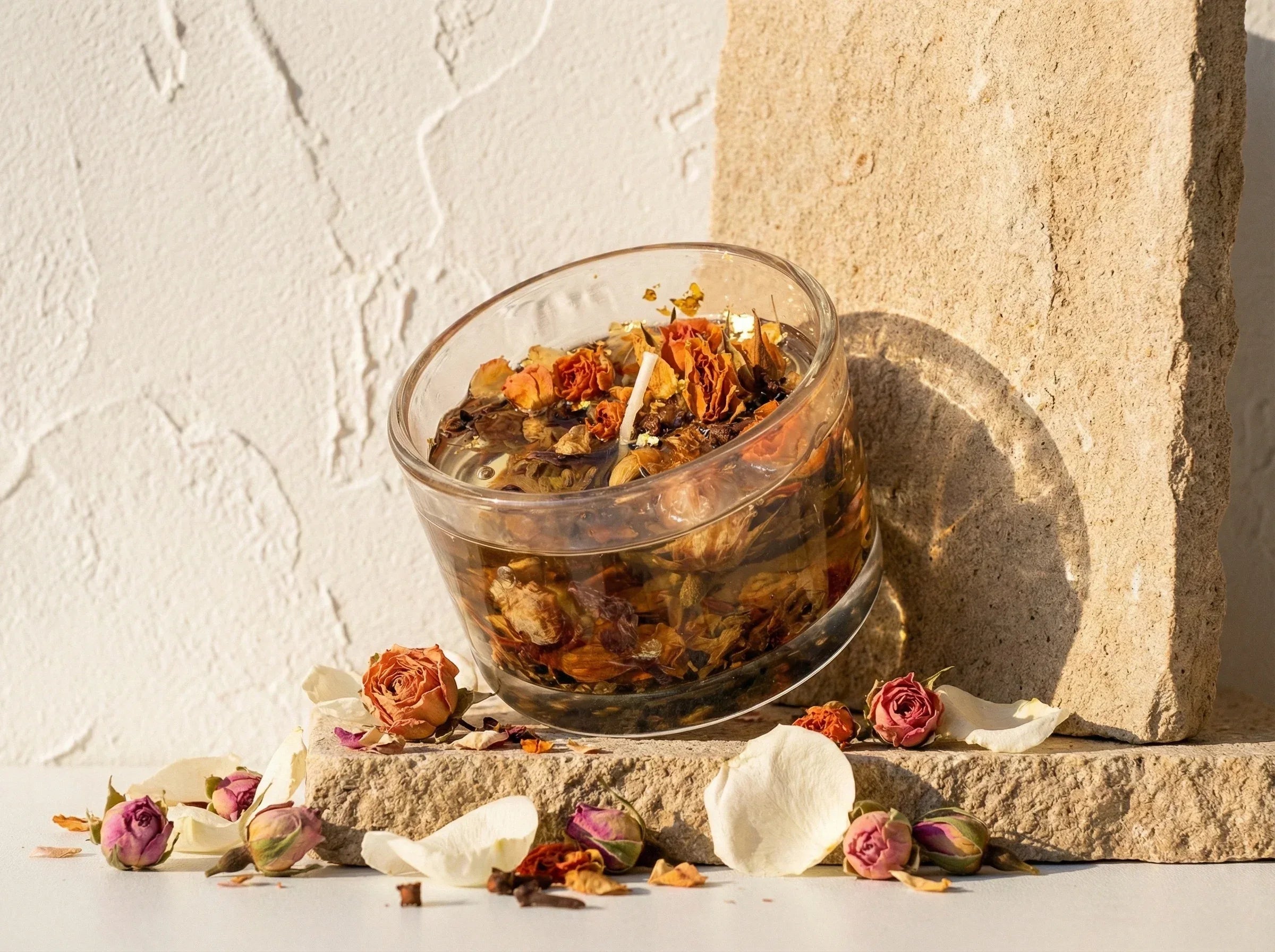 Bougie Gel Bio Rose & Rose Blanche - Amour & Harmonie - Essences Agape 50903748