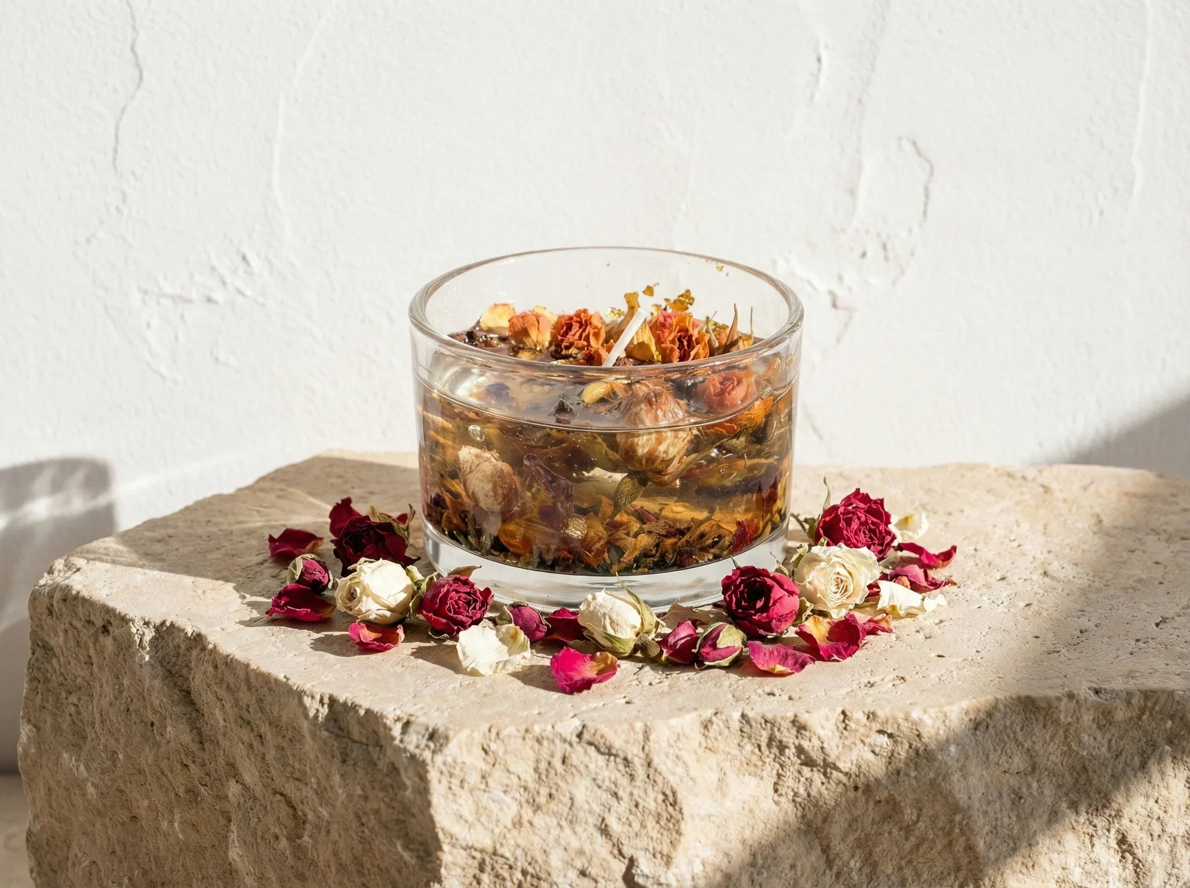 Bougie Gel Bio Rose & Rose Blanche - Amour & Harmonie - Essences Agape 13925249