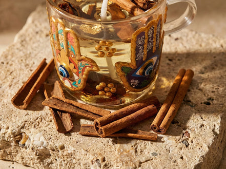 Bougie Gel Cannelle & Main de Fatima - Chaleur & Protection - Essences Agape 17198042