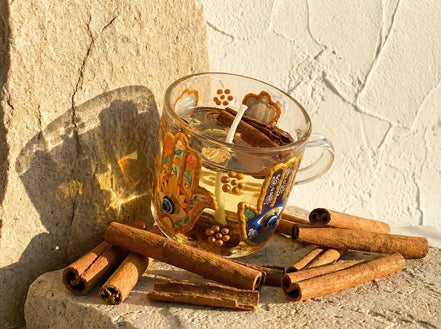 Bougie Gel Cannelle & Main de Fatima - Chaleur & Protection - Essences Agape 69779604