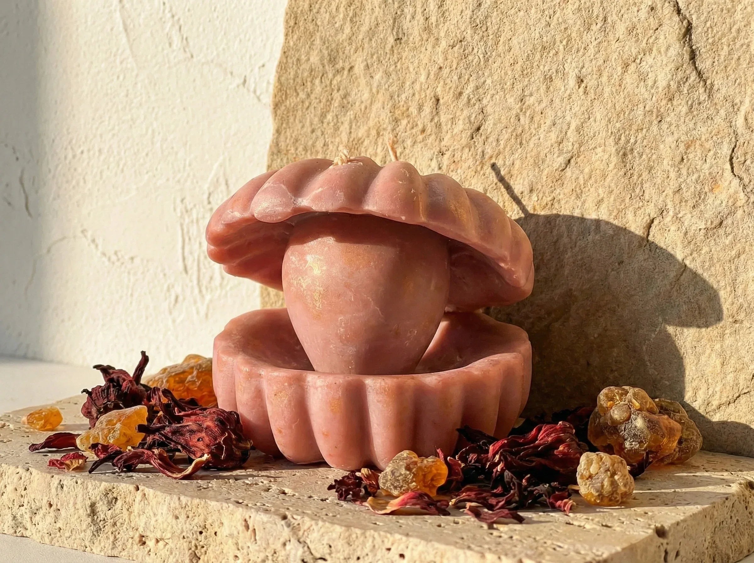 Bougie Huître Hibiscus & Ambre - Harmonie & Rayonnement - Essences Agape 98954293