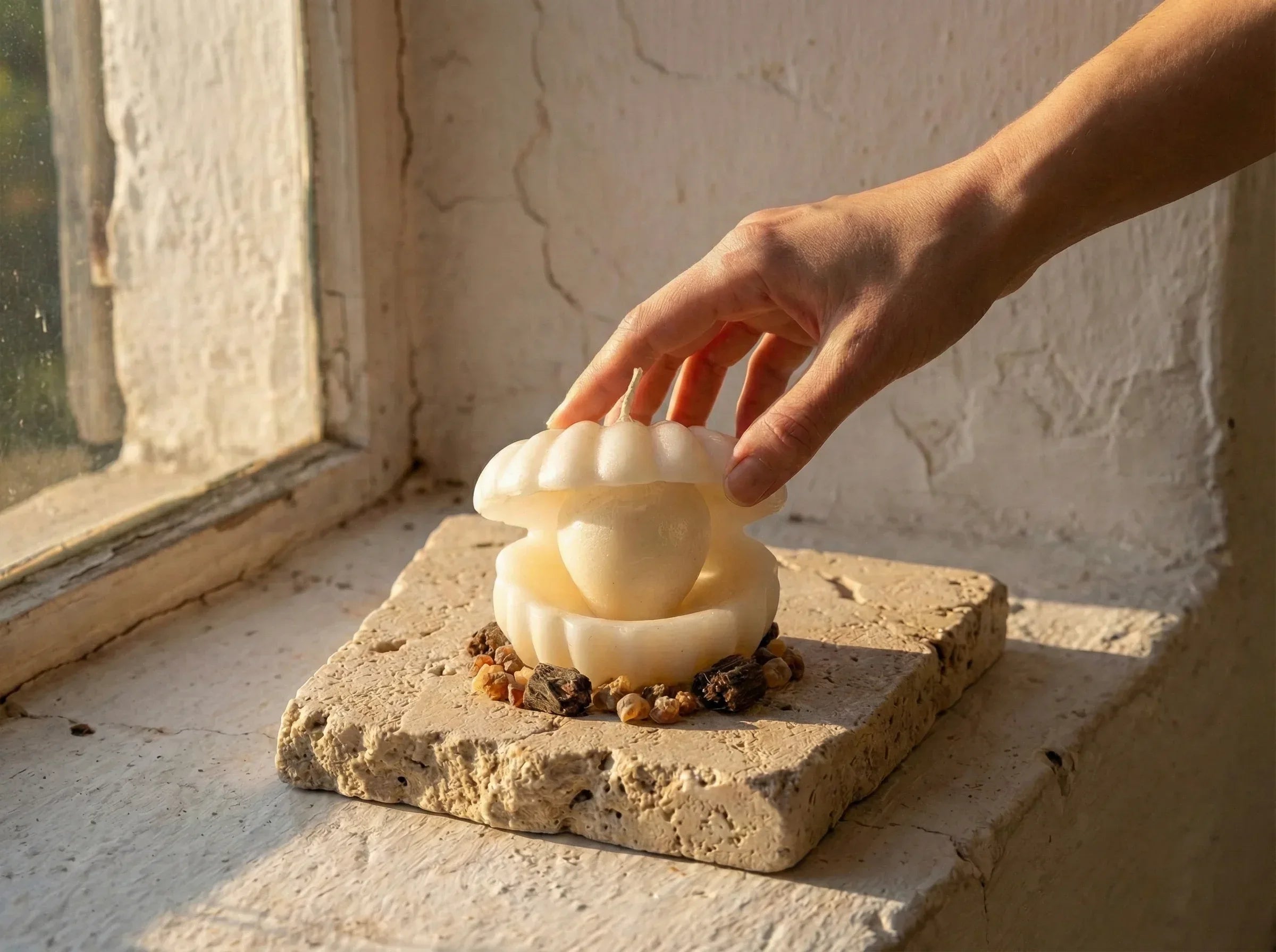 Bougie Huître Myrrhe & Musc - Sagesse & Secret Ésotérique - Essences Agape 56761046