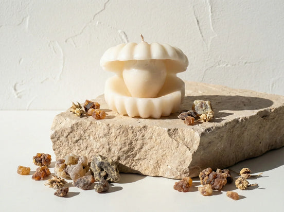 Bougie Huître Myrrhe & Musc - Sagesse & Secret Ésotérique - Essences Agape 50396461