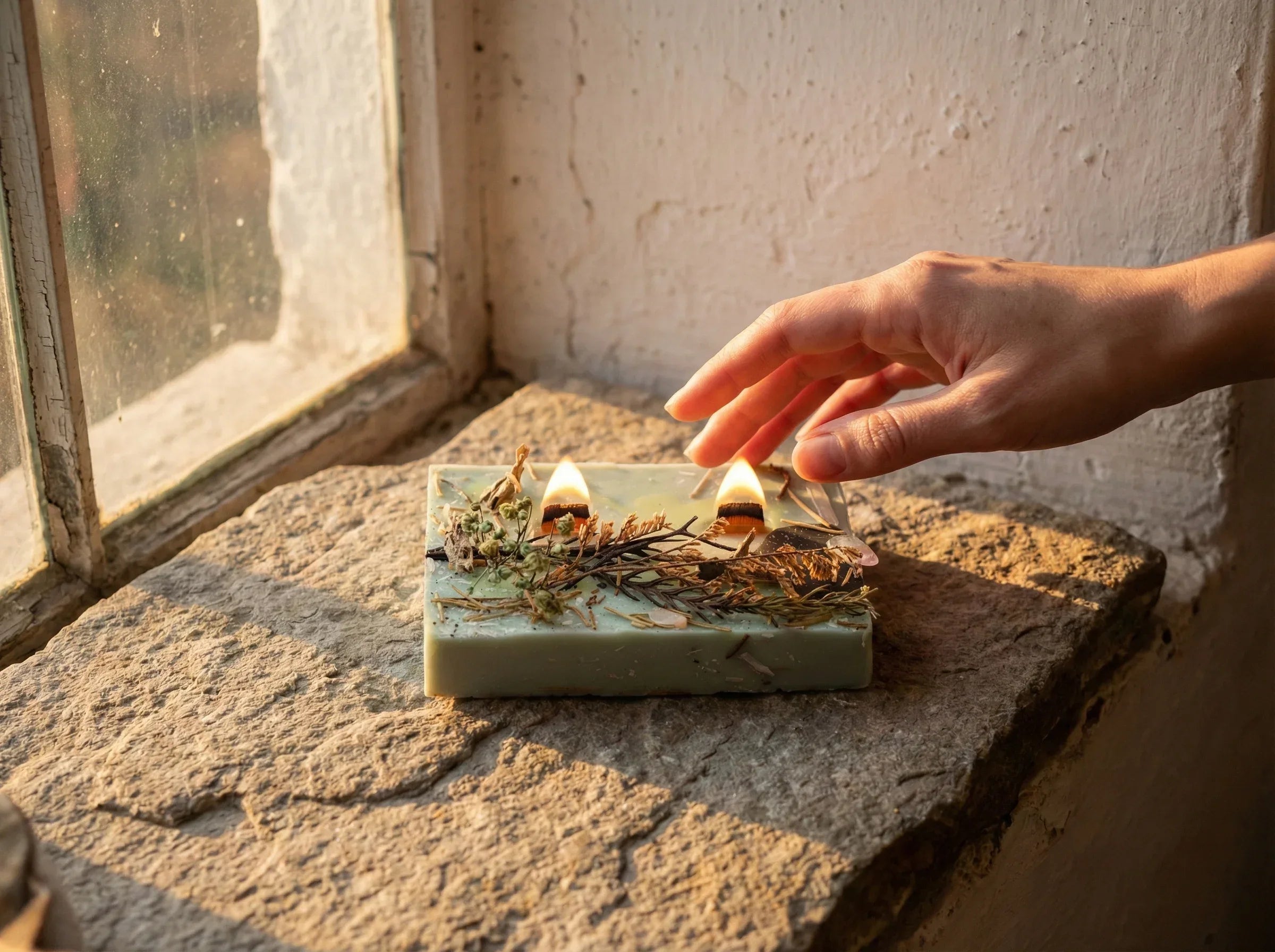 Bougie Mèche Bois Sauge & Romarin - Ancrage & Éveil - Essences Agape 2458609