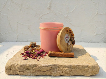 Bougie Musc & Rose - Sérénité & Élégance Spirituelle - Essences Agape 5732152