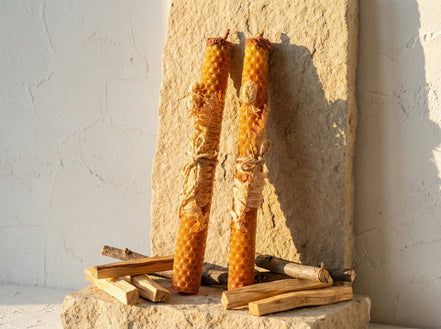 Bougie Naturelle Palo Santo - Purification & Ancrage - Essences Agape 76554256