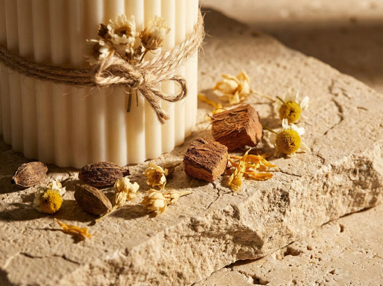 Bougie Pilier Romain Oranger & Monoï - Harmonie & Spa Sacré - Essences Agape 17936977