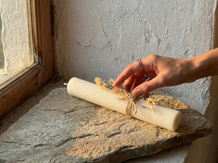 Bougie Pilier Romain Oranger & Monoï - Harmonie & Spa Sacré - Essences Agape 86918606