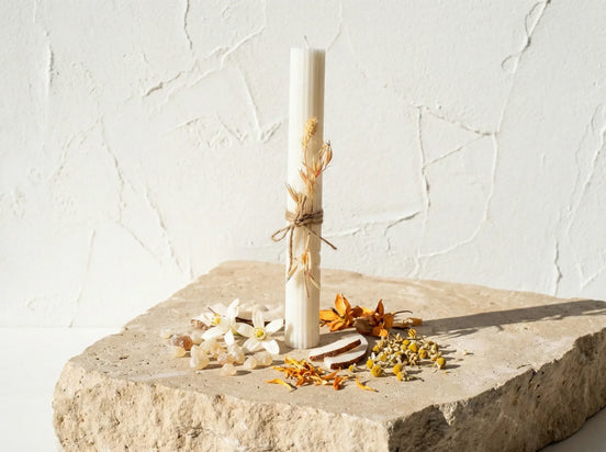 Bougie Pilier Romain Oranger & Monoï - Harmonie & Spa Sacré - Essences Agape 92481987