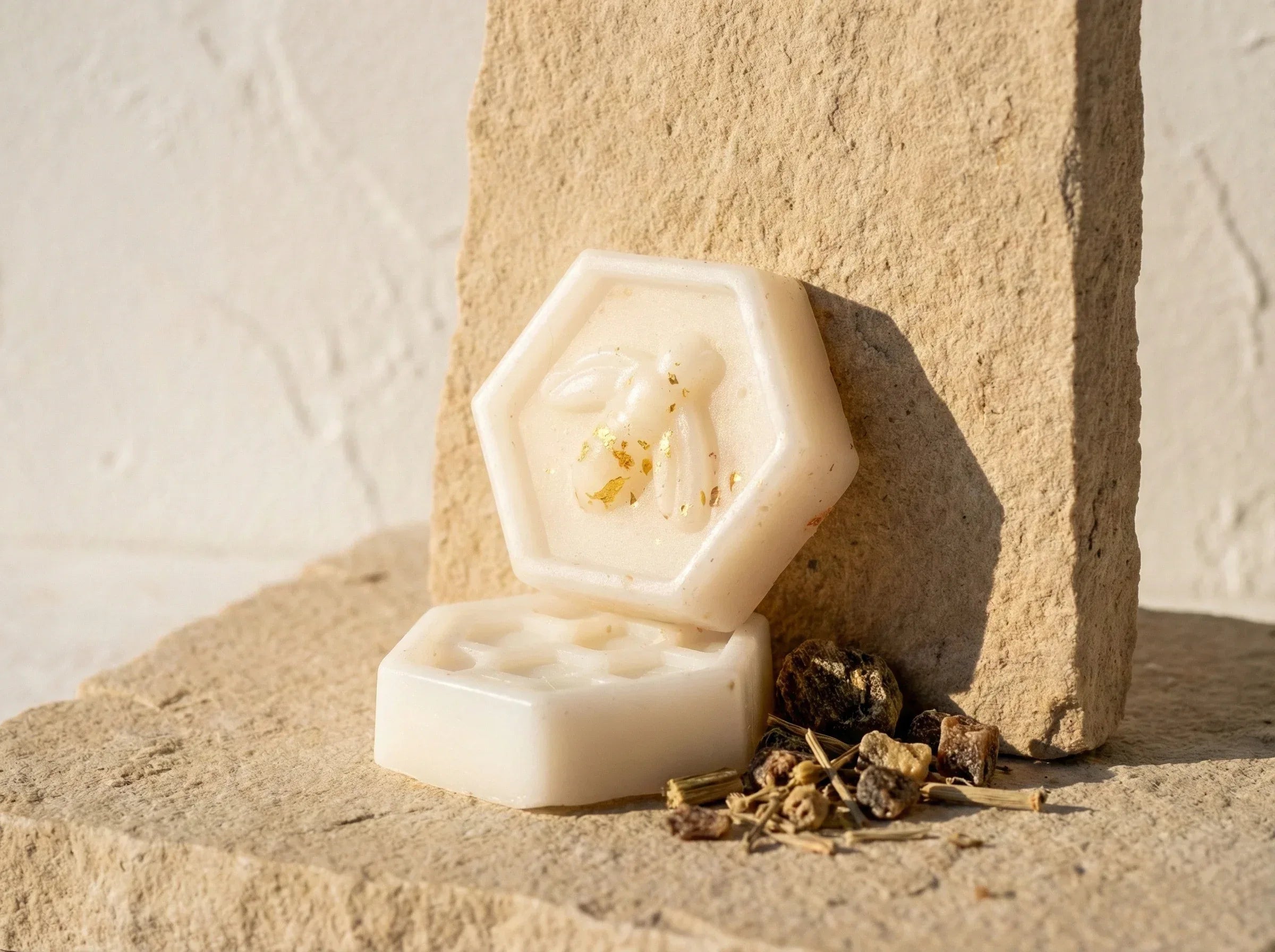 Bougie chauffe plat fondant Musc & Miel - Douceur & Or Liquide Pur - Essences Agape 59801086