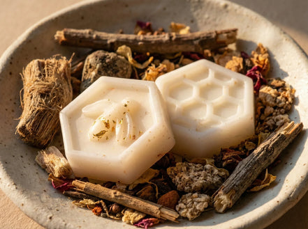 Bougie chauffe plat fondant Musc & Miel - Douceur & Or Liquide Pur - Essences Agape 23304842