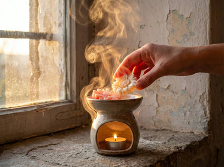 Bougie chauffe plat fondant Rose & Musc - Sensualité & Aura Divine - Essences Agape 45940145